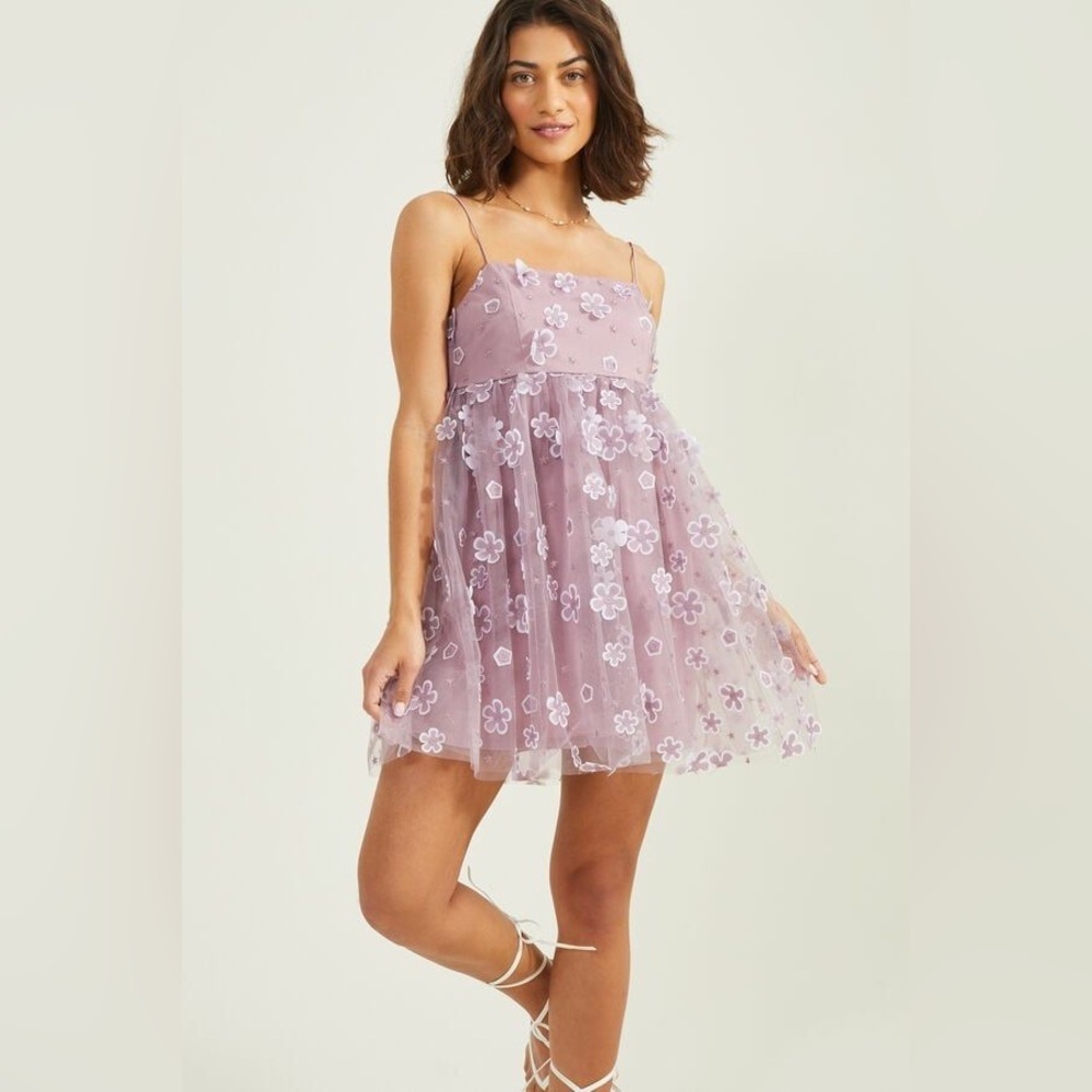❤️Aurora Floral Mesh Baby Doll Dress